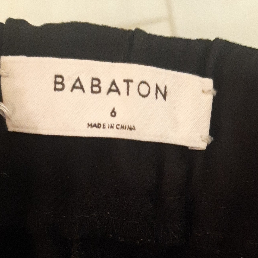 Babaton🖤Black DRESS PANTS with FRONT SIDE POCKETS🖤ELASTICat BACK WAISTBND Sx 6 - Picture 2 of 9